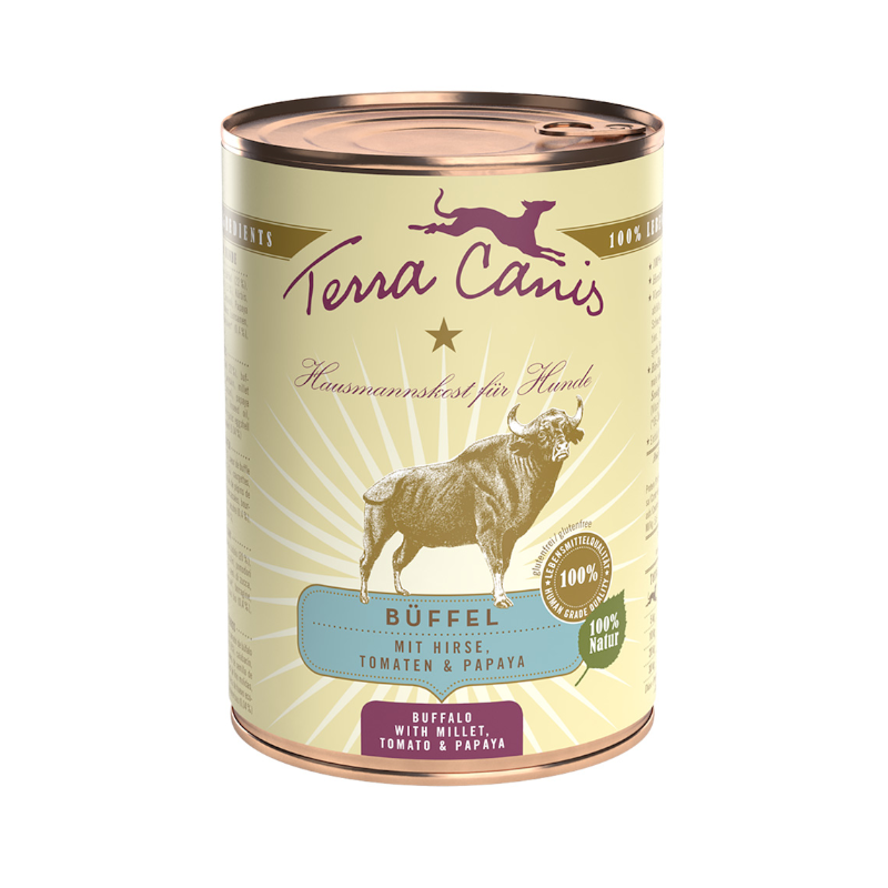 Terra Canis Hundenassfutter Terra Canis Classic Adult 6x400g Büffel mit Hirse, Tomaten & Papaya