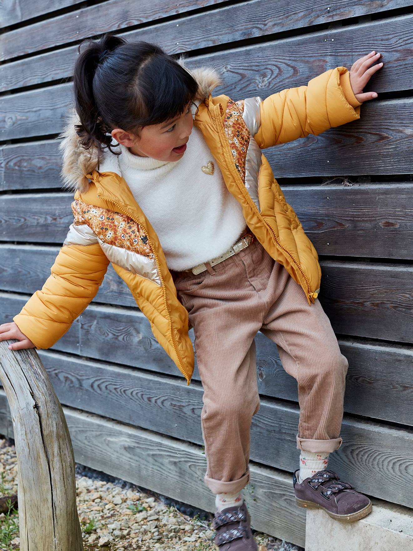 Pull col roulé en maille douillette fille ivoire