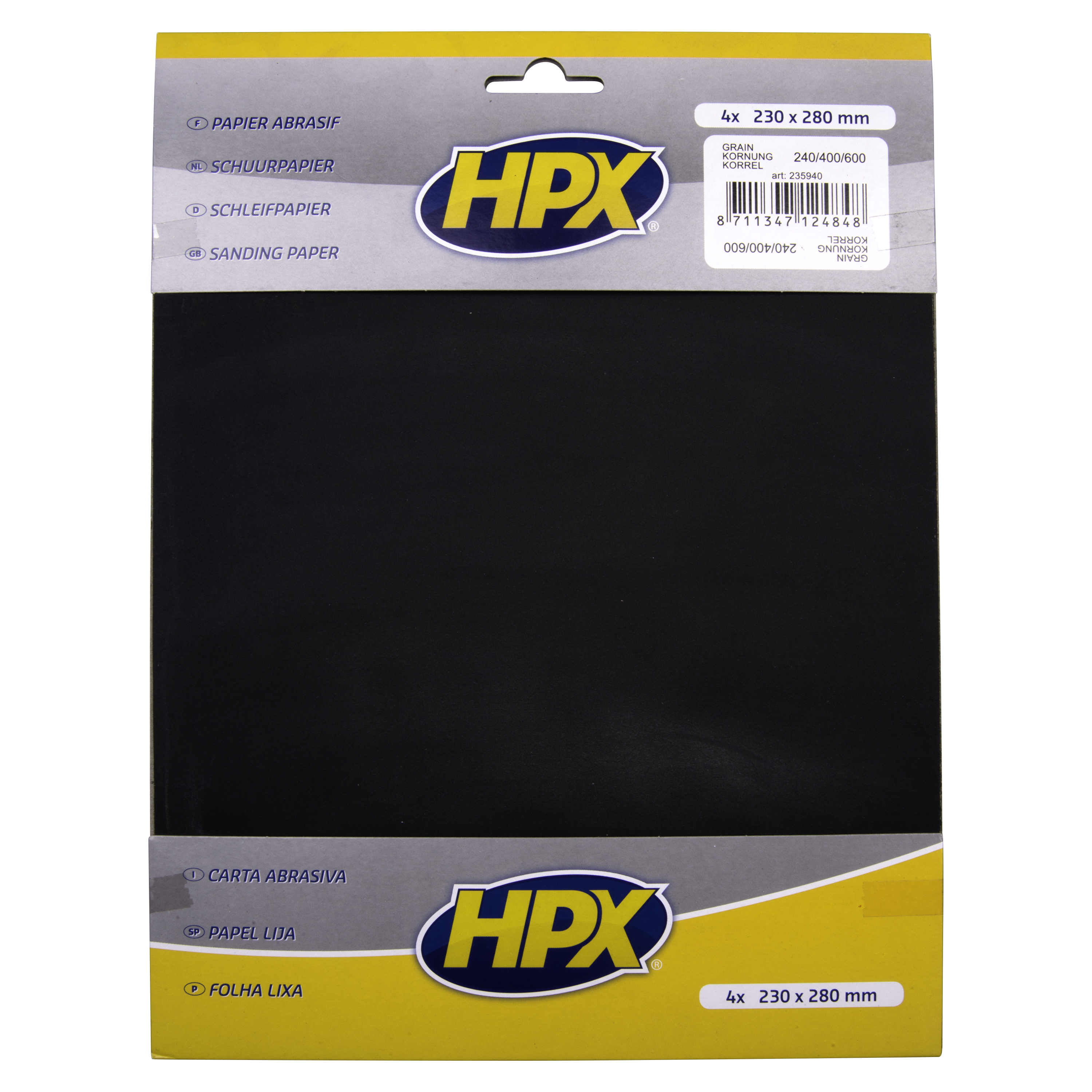 Schleifpapier, sortiert, von HPX, 4 Stück - ATU
