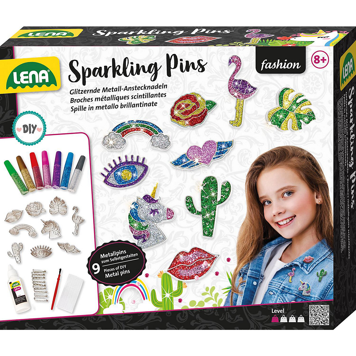 Metal Sparkling Pin - Glitzer-Anstecker selbst gestalten