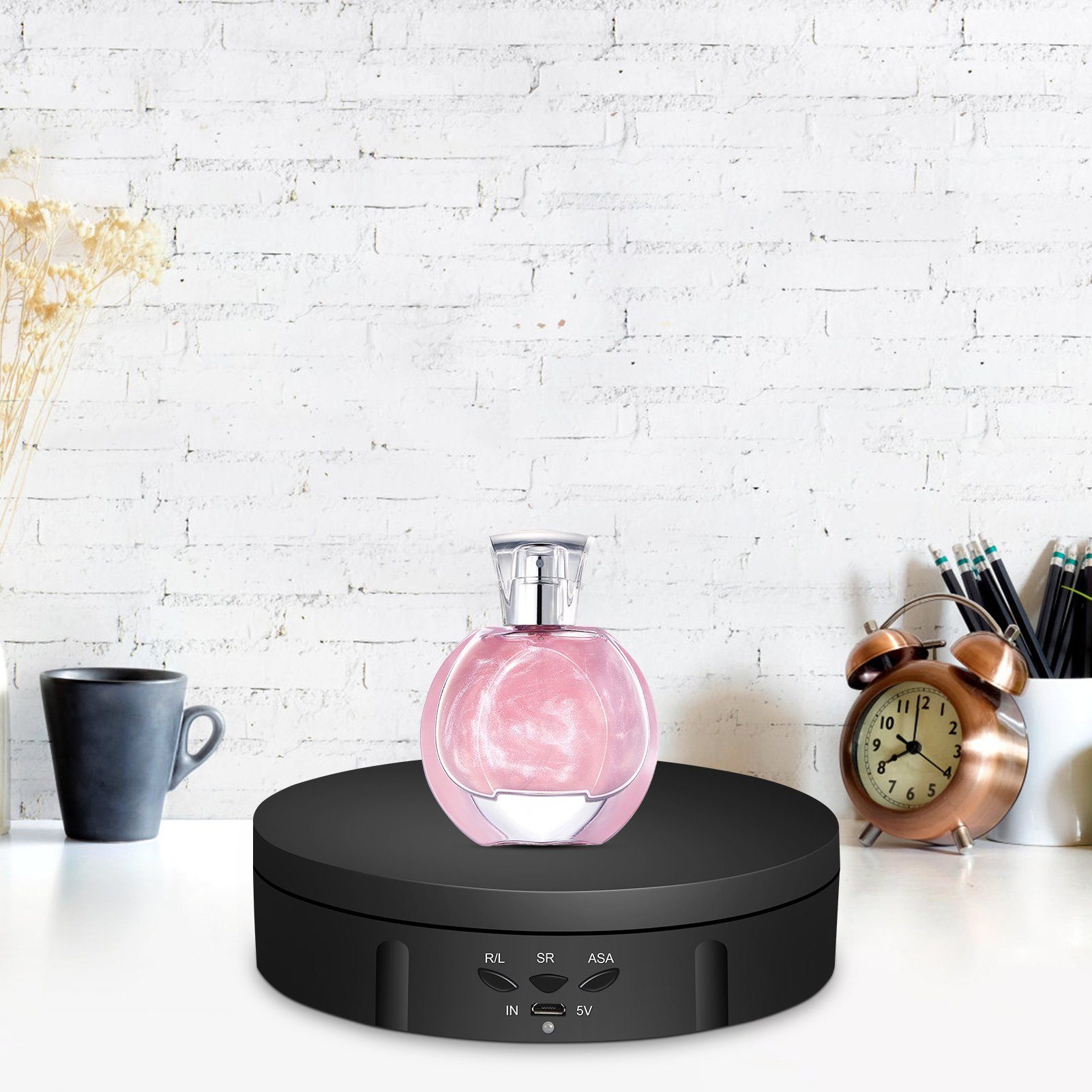 Rutaqian Drehteller 360 Grad Elektrischer Drehteller Für Präsentation von Schmuck, Uhren