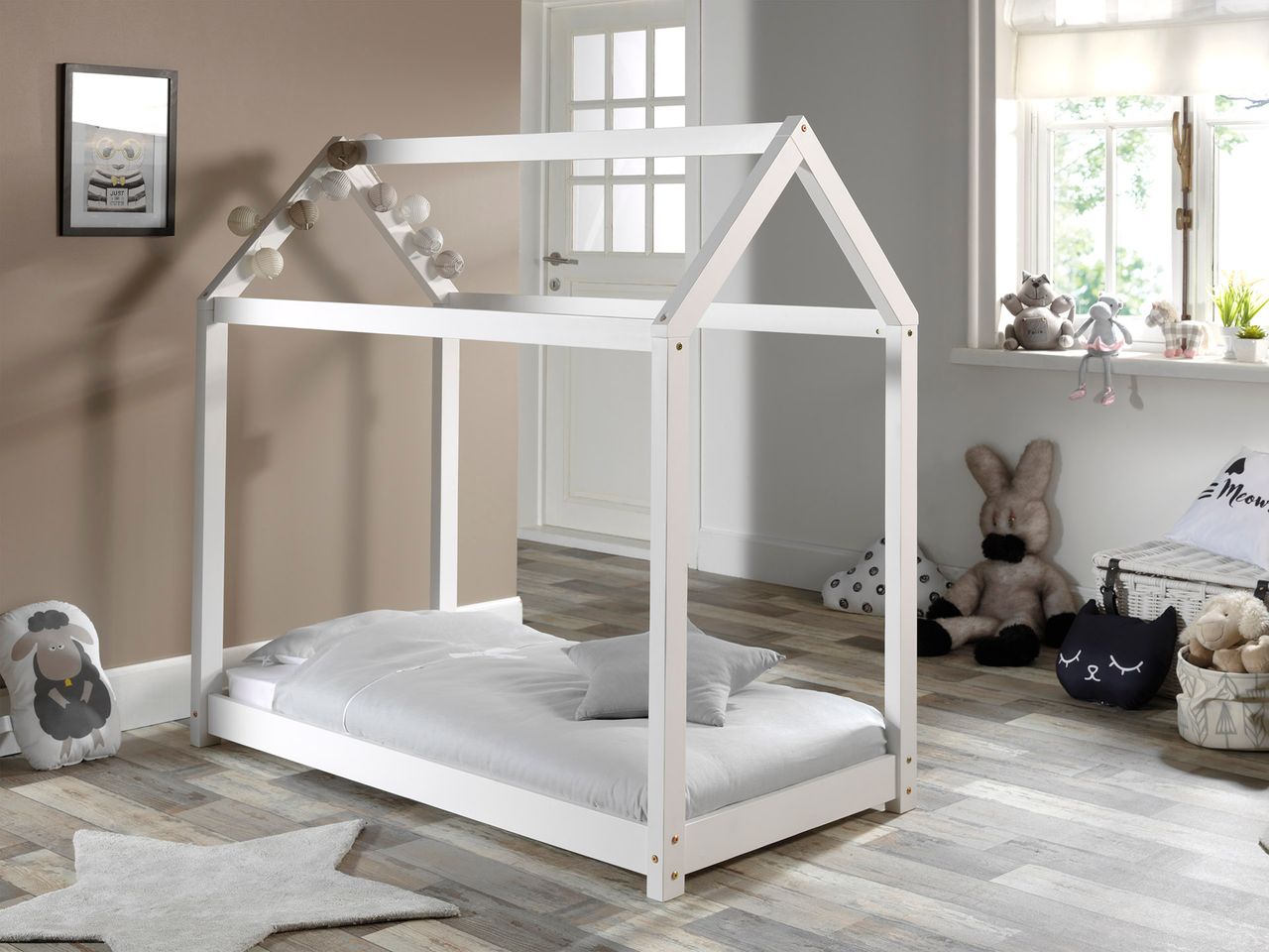 VIPACK Hausbett Liegefläche 70 x 140 cm weiß