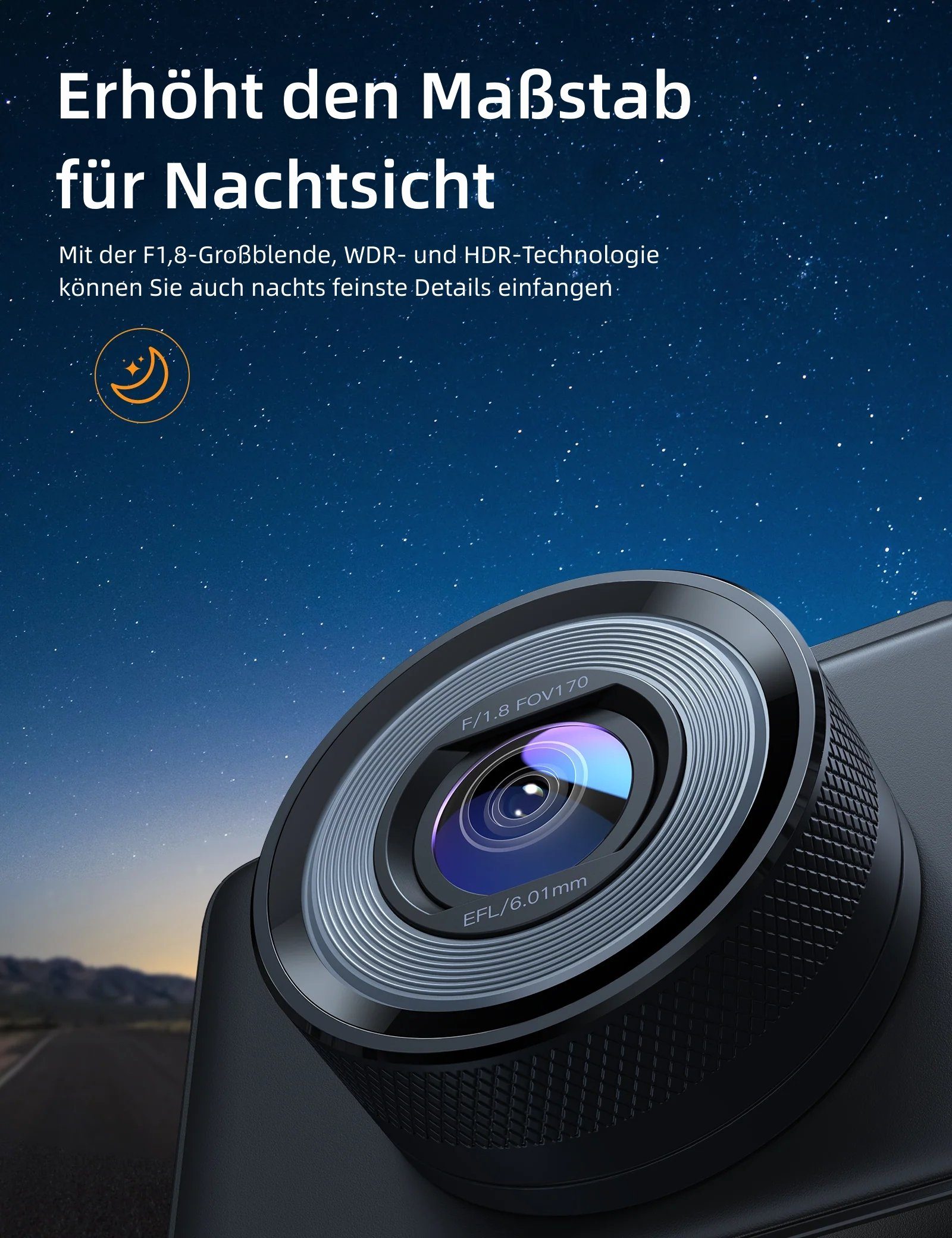 Apeman C450A Full HD 1080P Dashcam (Full HD, Nachtsicht, 3-Zoll-LCD-Bildschirm, 170° Ultraweitwinkel, G-Sensoren)