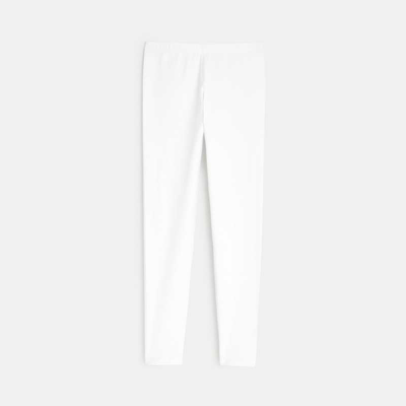 Leggings unis blanc fille