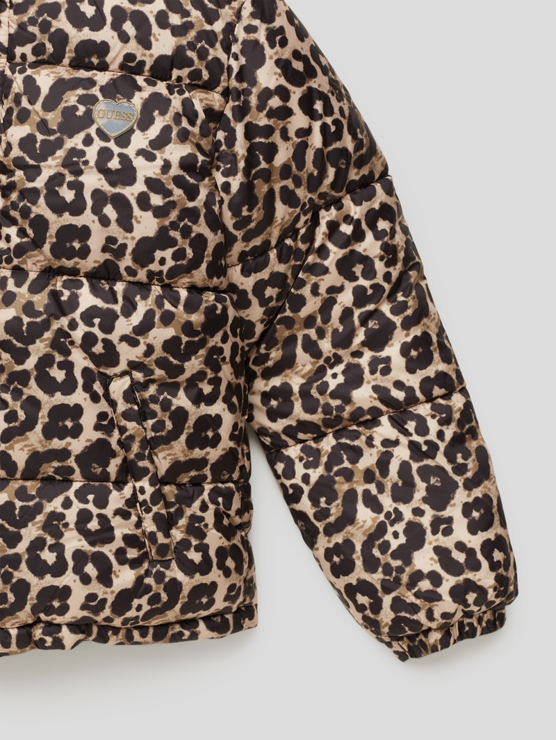 Steppjacke mit Animal-Print in schwarz