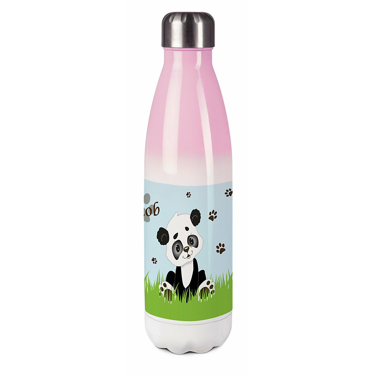 Edelstahl Kinder Thermoflasche / Trinkflasche bunt Panda Bär Spülmaschinenfest, Auslaufsicher, Bruchfest, Doppelwandig, Für Heißgetränke geeignet, Mit Deckel, Isoliert