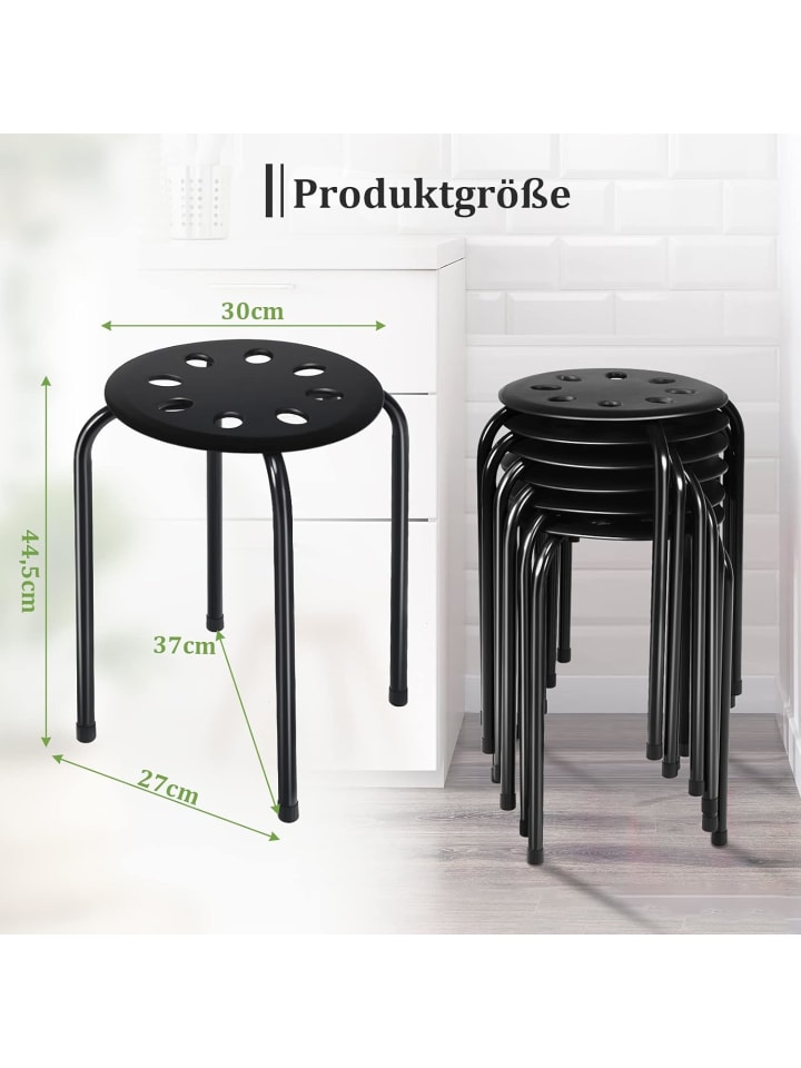 COSTWAY 6er Set Sitzhocker in Schwarz günstig kaufen onesize