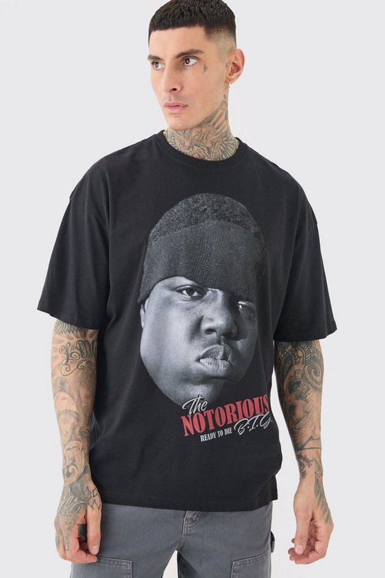 Tall Oversize T-Shirt mit lizenziertem Biggie-Print
