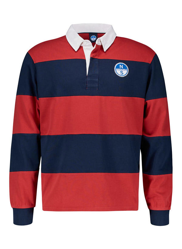 NORTH SAILS, Polo-Shirt, Baumwoll-Jersey, rot-navy gestreift