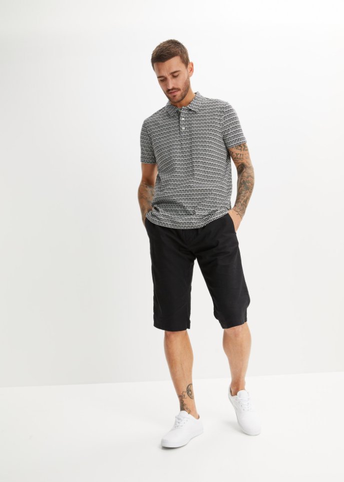Poloshirt, Kurzarm mit Komfortschnitt und Minimaldruck