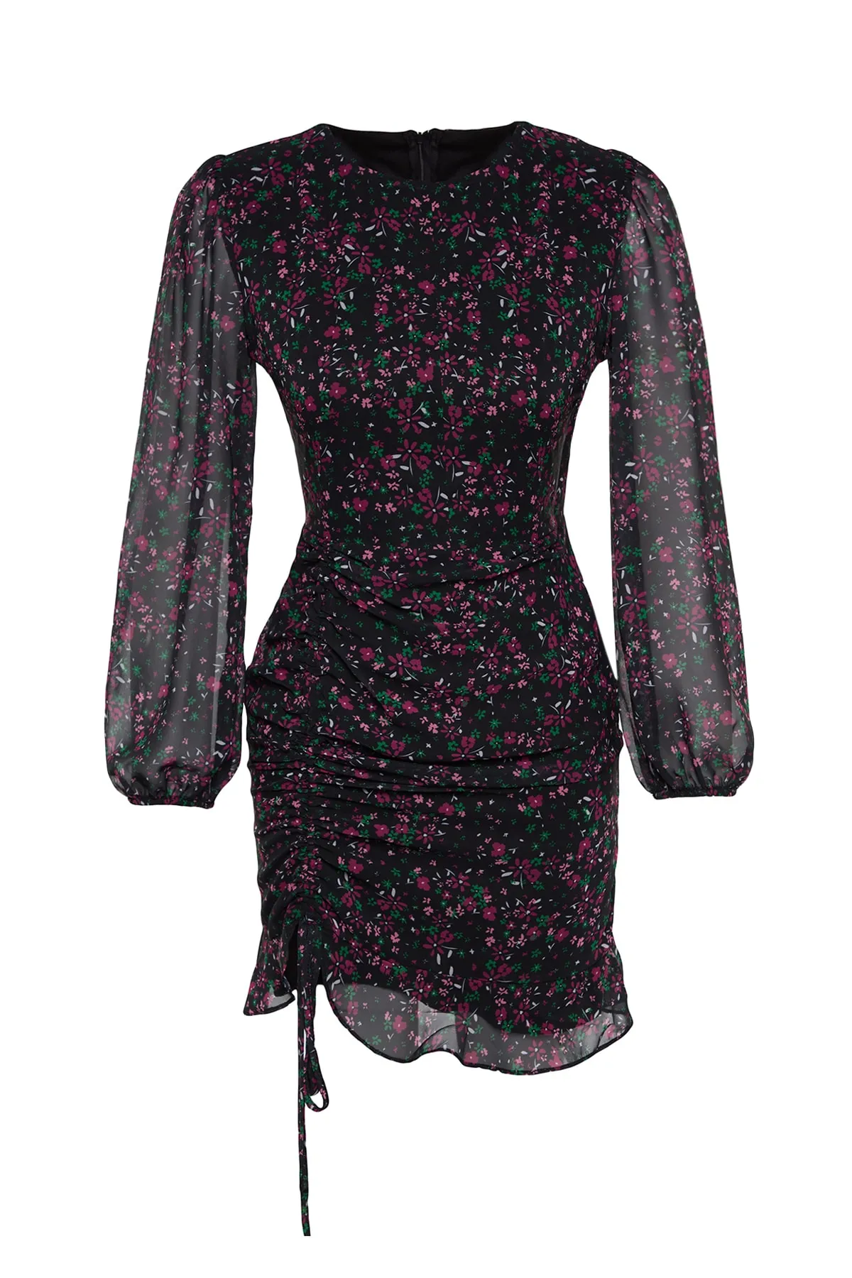 Trendyol Collection  Rosa Rock-detailliertes Webkleid TWOAW22EL0700
