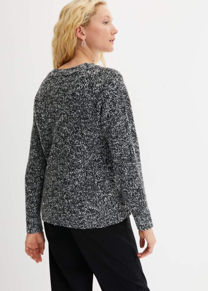 Strick-Pullover mit Rundhalsausschnitt