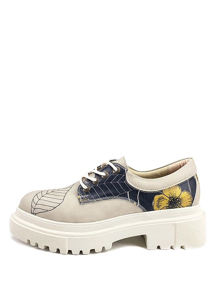 Goby Schnürschuhe in Beige/ Dunkelblau günstig kaufen 37