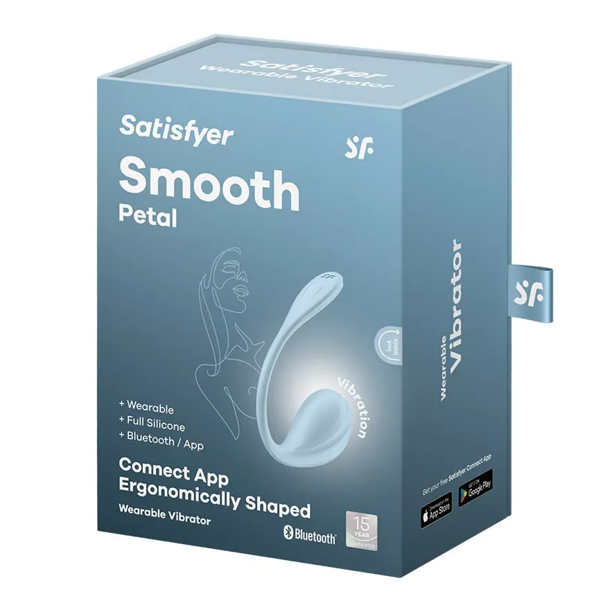 Satisfyer Glat kronblad lyseblå wibrujące jajko