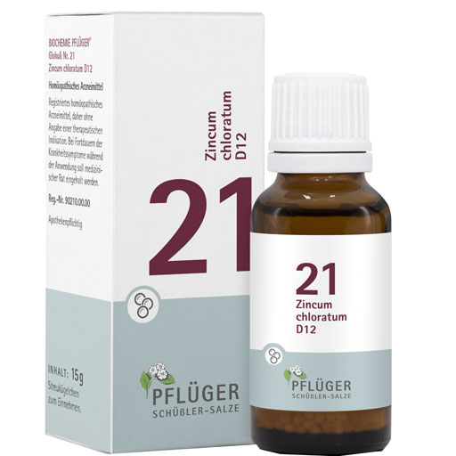 BIOCHEMIE Pflüger 21 Zincum chloratum D 12 Globuli  15 g  Globuli