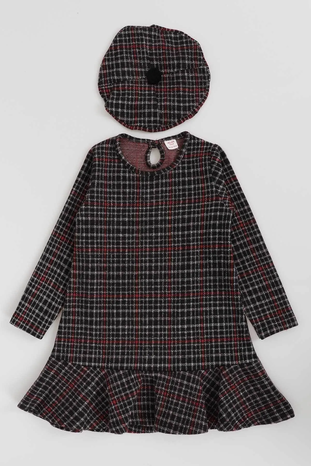 AHENGİM  Trendkleid mit Hut und Volant für Mädchen Ak2200