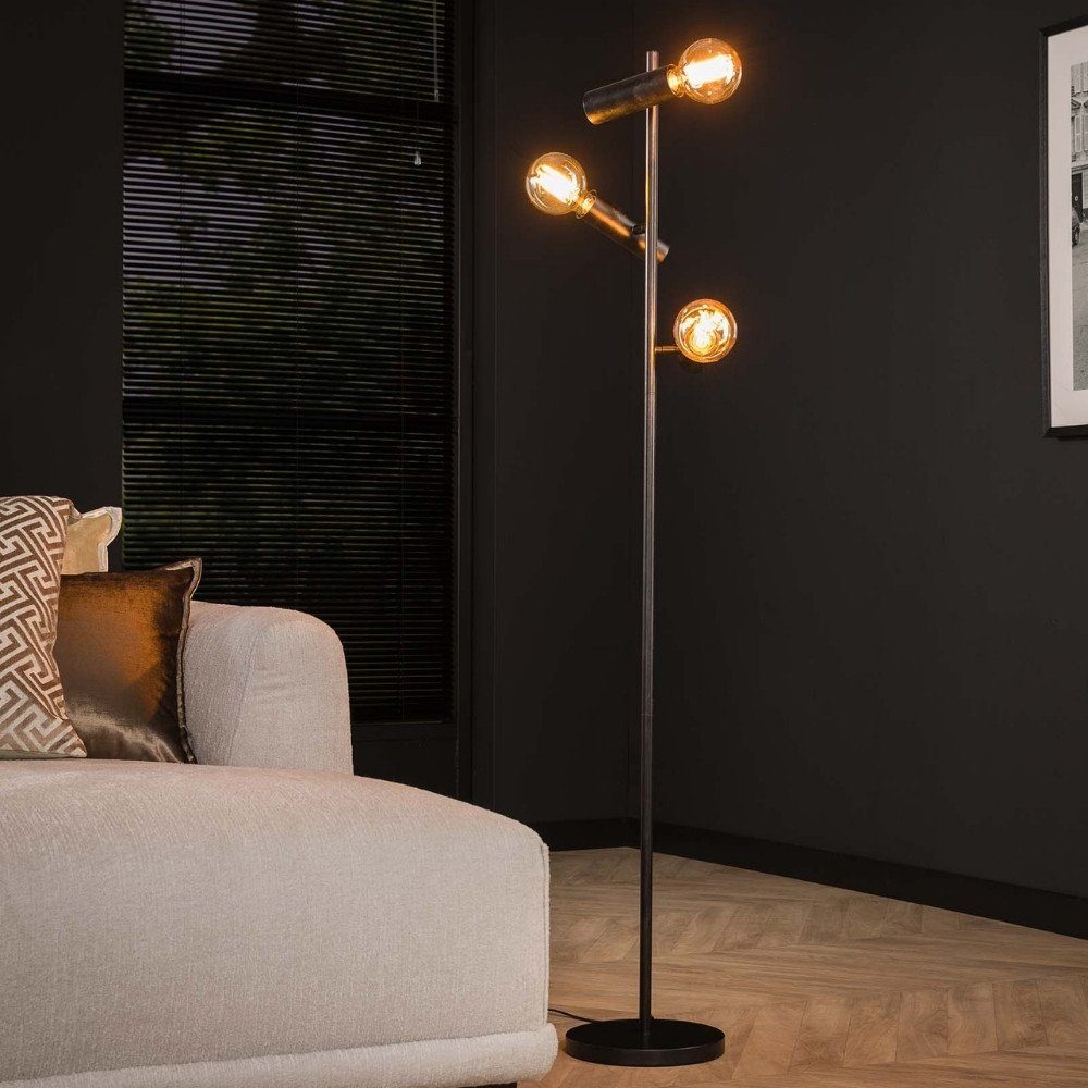famlights Stehlampe, Stehleuchte Fay in Anthrazit E27 3-flammig, keine Angabe, Leuchtmittel enthalten: Nein, warmweiss, Stehlampe, Standlampe