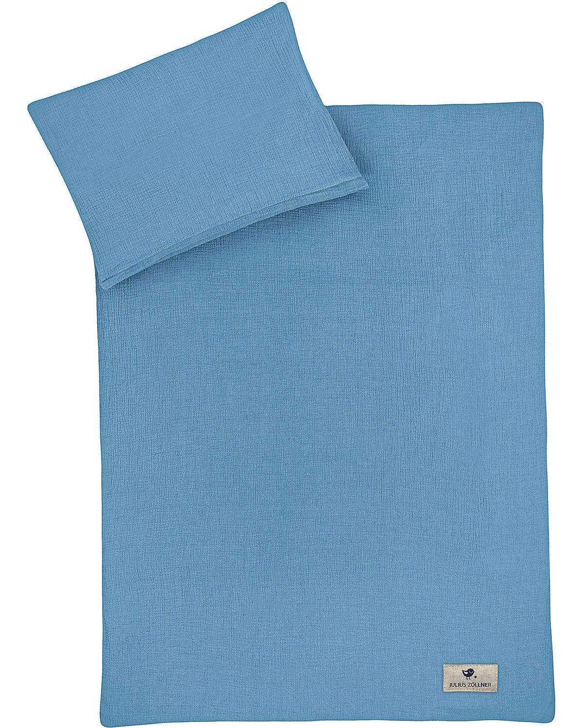 Bettwäsche Musselin, 100 x 135 cm + 40 x 60 cm, blau