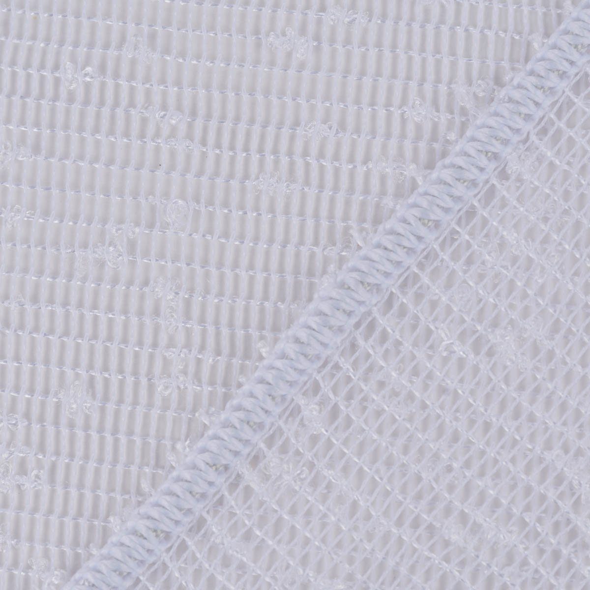 Meterware Rasch Textil Gardinenstoff Stores May Gitterstruktur weiß 280cm, leicht perforiert, Polyester, mit Bleiband, pflegeleicht, überbreit