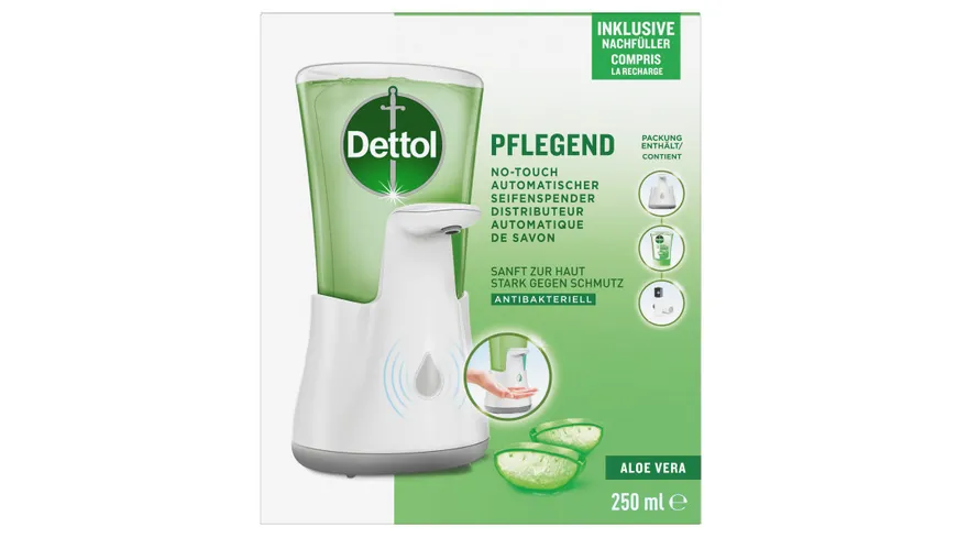 Dettol No-Touch Automatischer Seifenspender – Inkl. Dettol Nachfüller Aloe Vera
