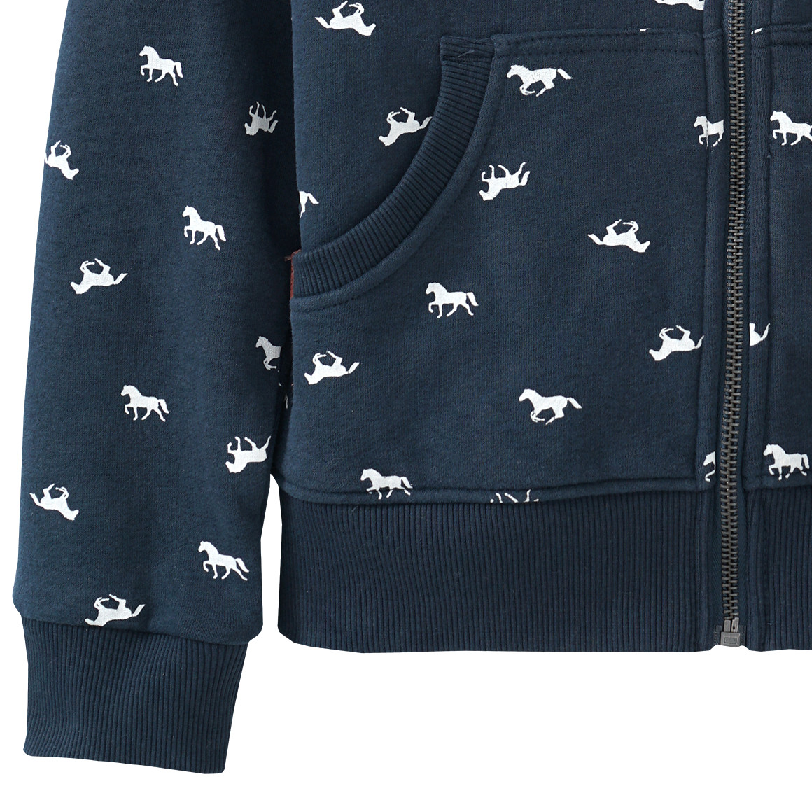 Mädchen Sweatjacke mit Pferde-Allover