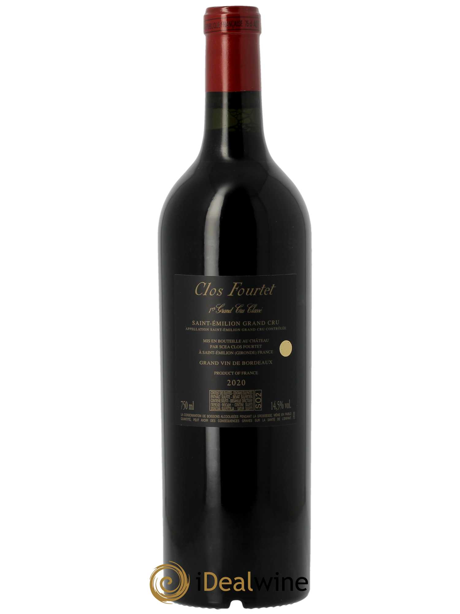 Clos Fourtet 1er Grand Cru Classé B (CBO à partir de 6 BTS) 2020 - Lot de 1 Bouteille
