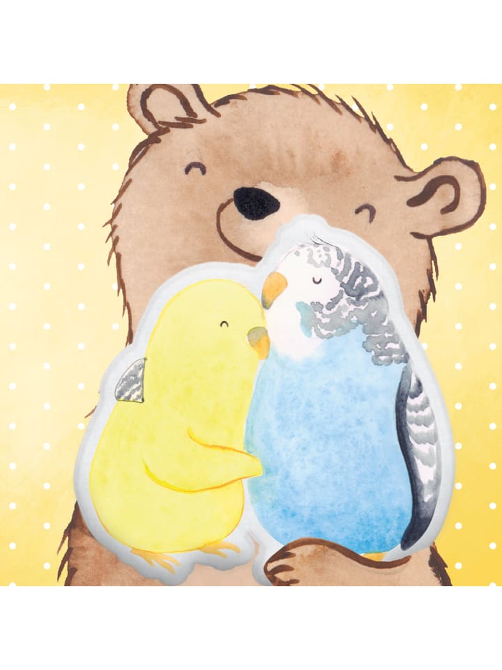 Mr. & Mrs. Panda Kissen Kuscheltier Wellensittich Liebe ohne Spruch in Weiß günstig kaufen