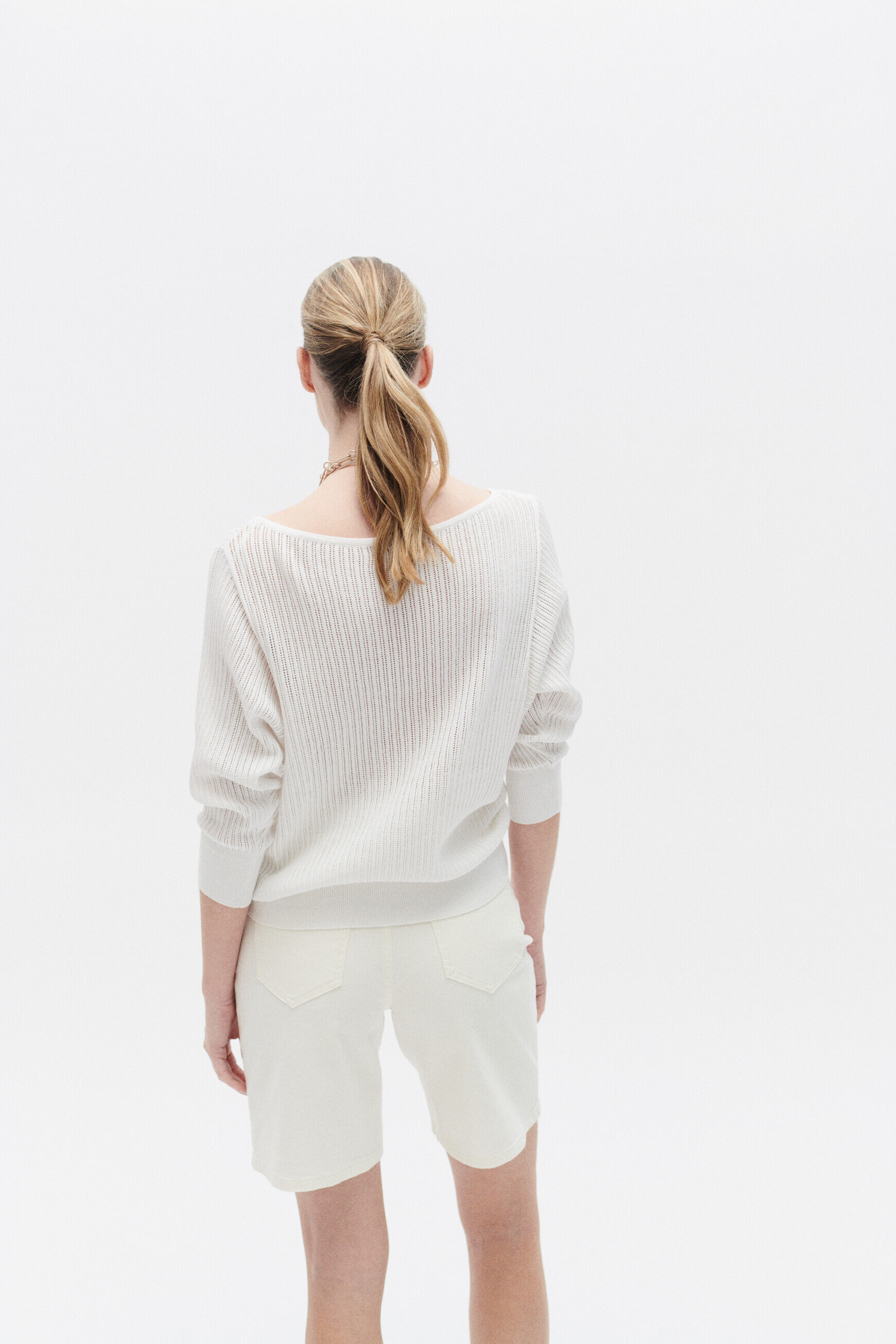 Pull mcleo blanc femme