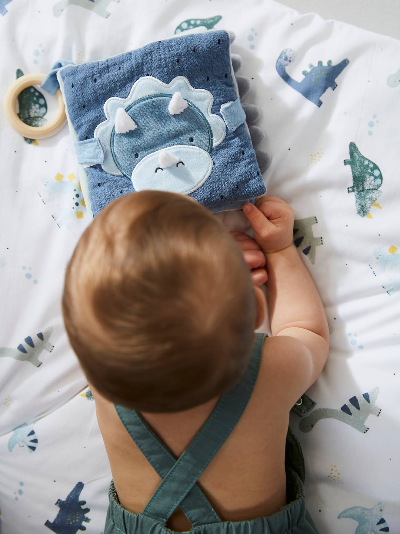 Vertbaudet Baby Stoffbuch KLEINER DINO - blau