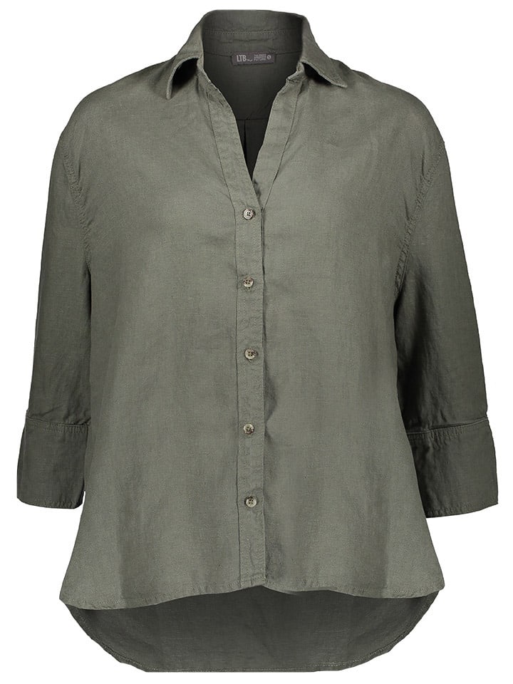 LTB Leinen-Hemd in Khaki günstig kaufen