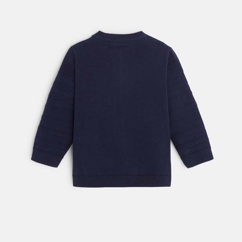 Gilet zippé maille fantaisie bleu bébé garçon