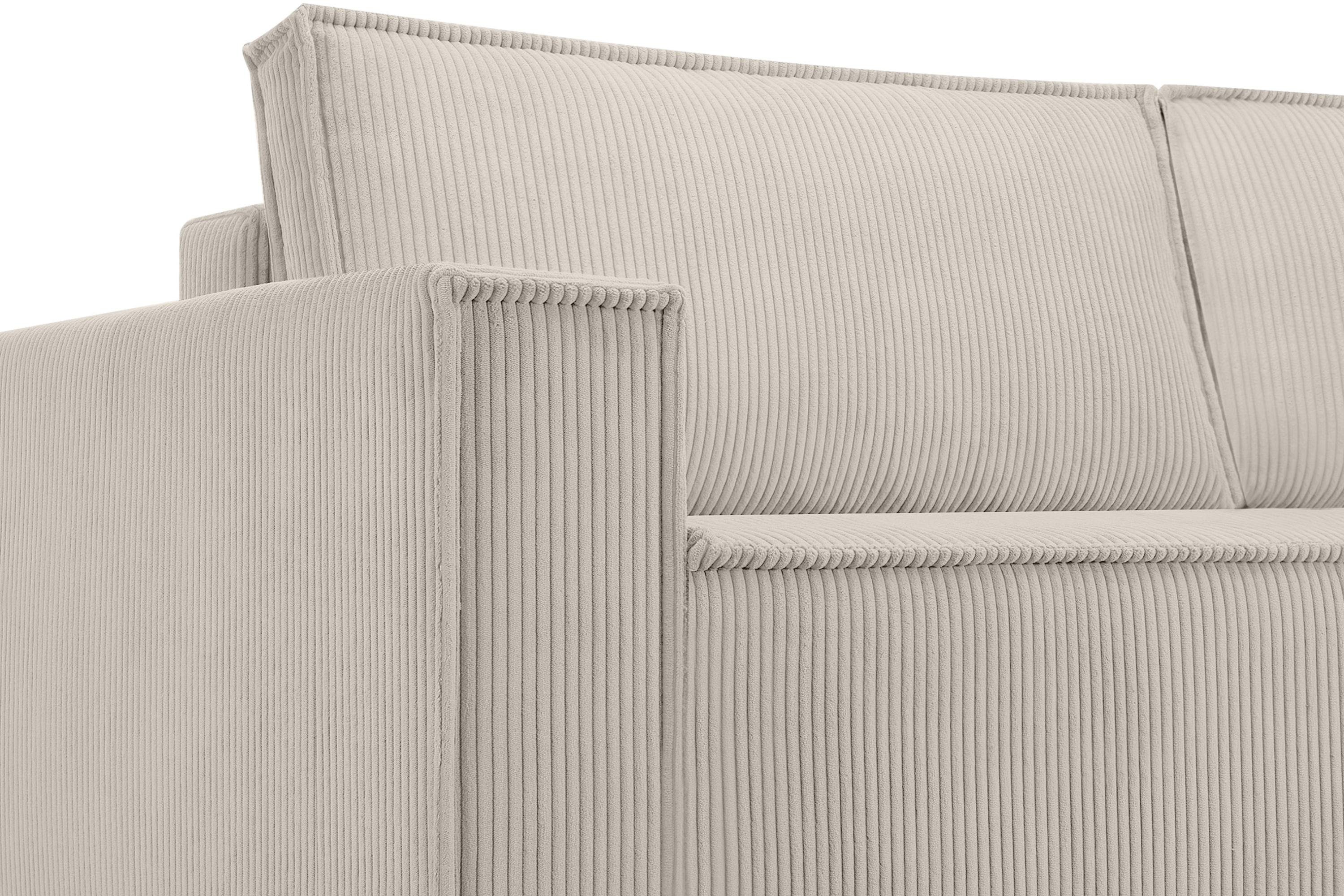 Konsimo Schlafsofa NAPI, hergestellt in der EU, mit Schlaffunktion, in Pet Friendly Cord-Stoff