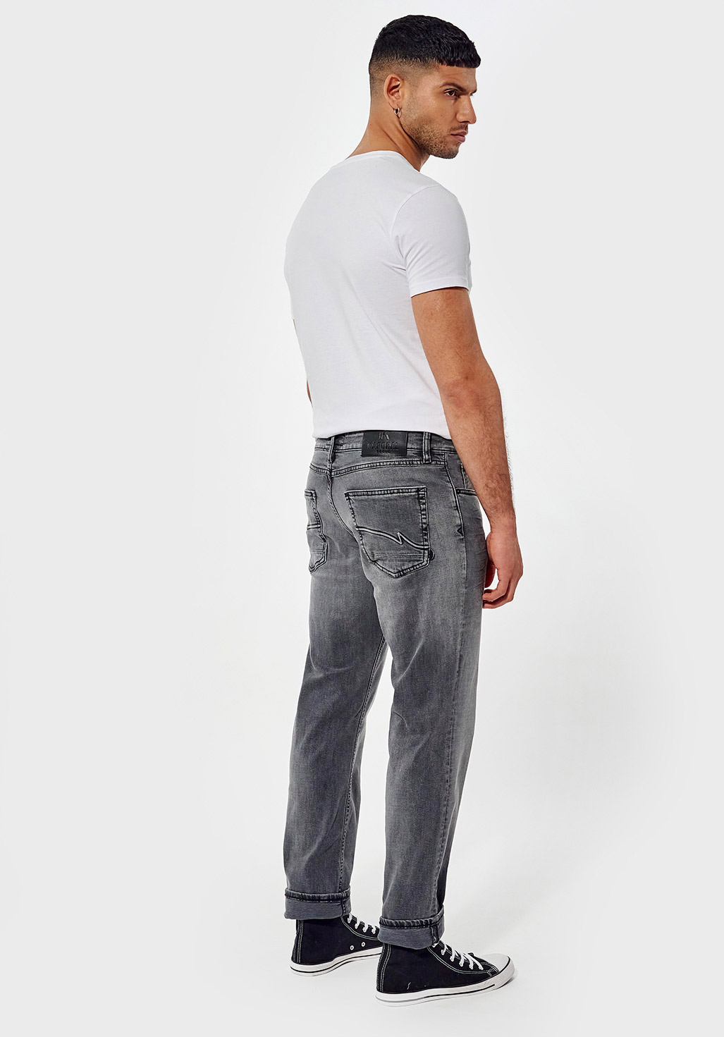 DATTT  Jean straight Homme gris clair délavé
