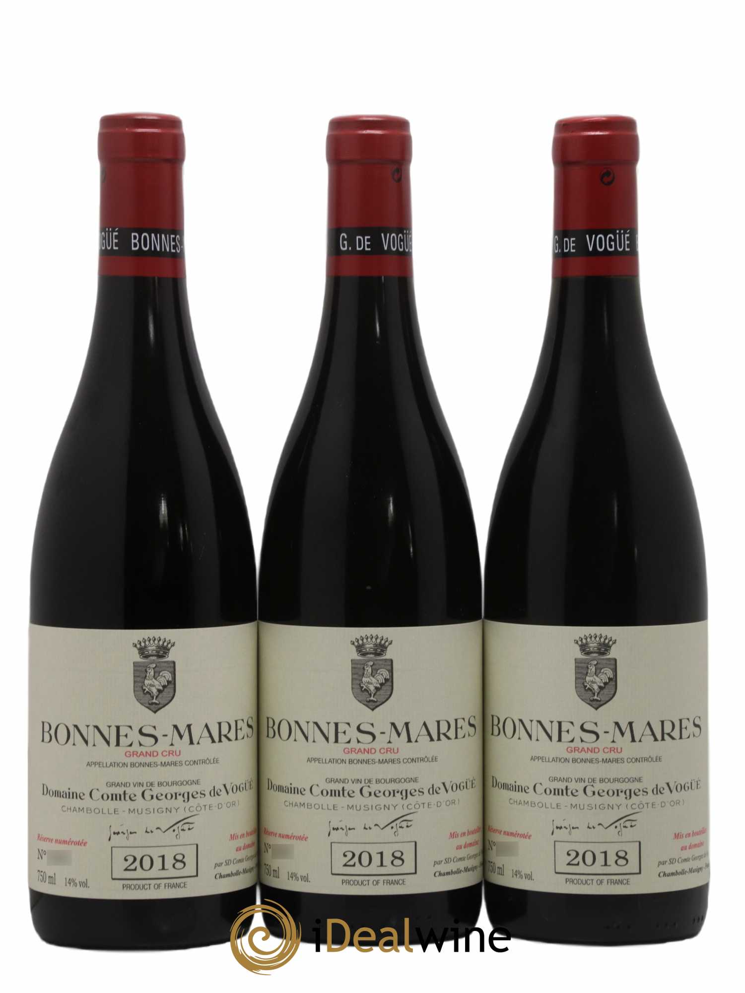 Bonnes-Mares Grand Cru Comte Georges de Vogüé  2018 - Lot de 3 Bouteilles