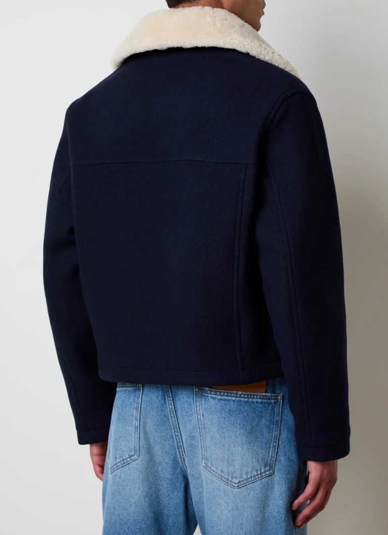 AMI Paris jacket with teddy lining and side pockets
