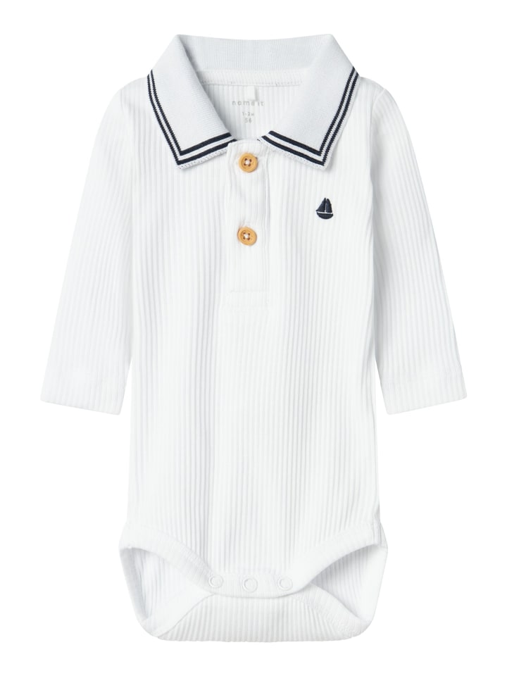 name it Hemdbody NBMFRIMAN LS POLO BODY in bright white günstig kaufen