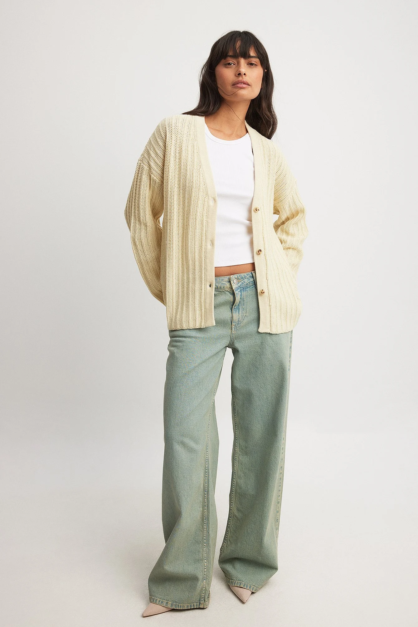 Strickcardigan mit V-Ausschnitt