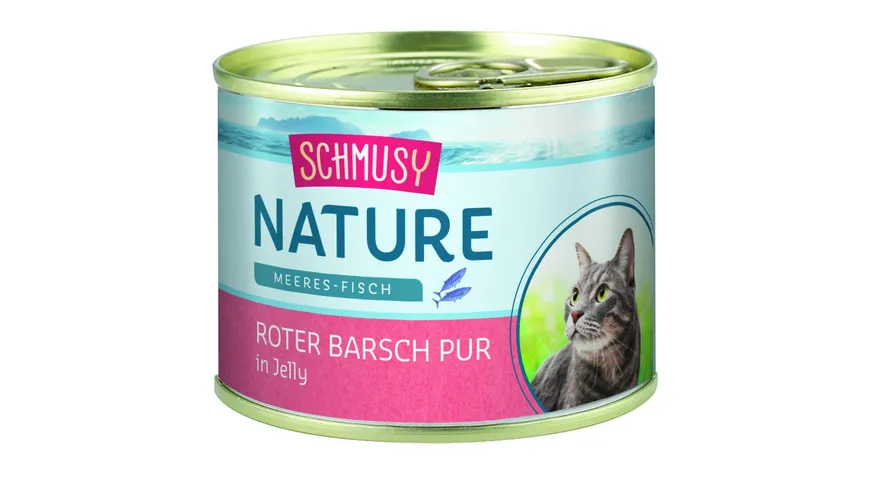 Schmusy Katzennassfutter Natur Meeres-Fisch Roter Barsch Pur 185 g