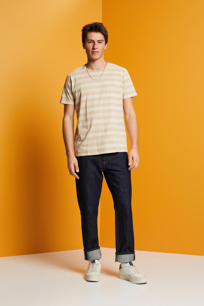 Gestreiftes T-Shirt, 100 % Baumwolle