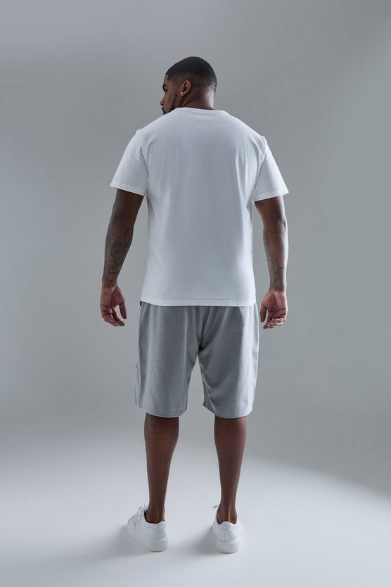 Plus smarte Cargo-Shorts mit Seitenstreifen