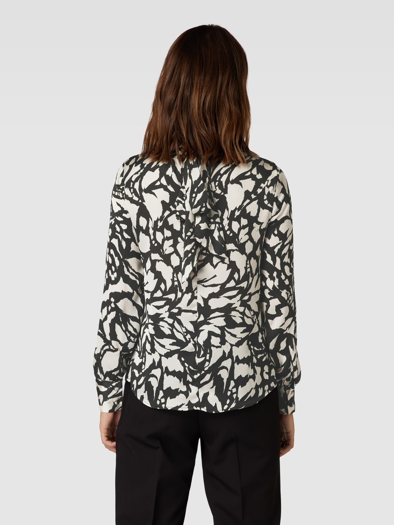 Bluse mit Allover-Muster Modell 'ROMINA' in schwarz