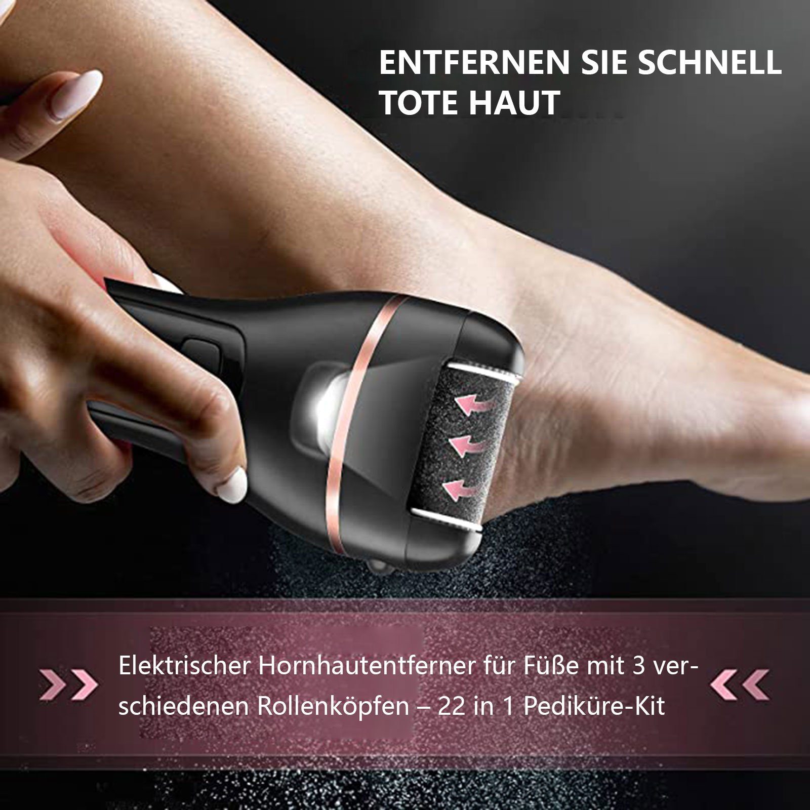 iceagle Elektrischer Hornhautentferner Hornhautentferner Elektrisch mit Ersatzrollen Hornhaut Entfernen