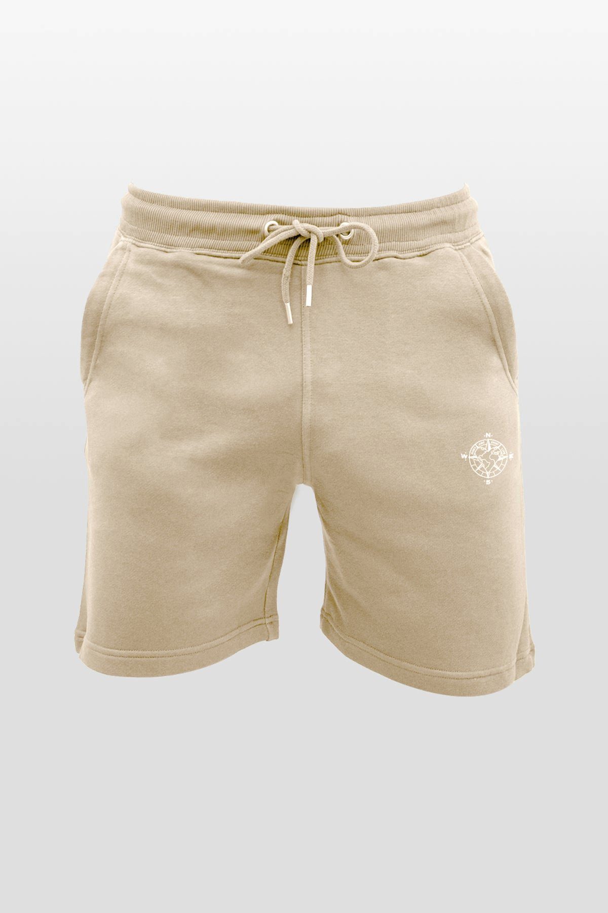 TheHeartFam Shorts Nachhaltige kurze Jogginghose Sand Kompass Herren Frauen Hergestellt in Portugal / Familienunternehmen