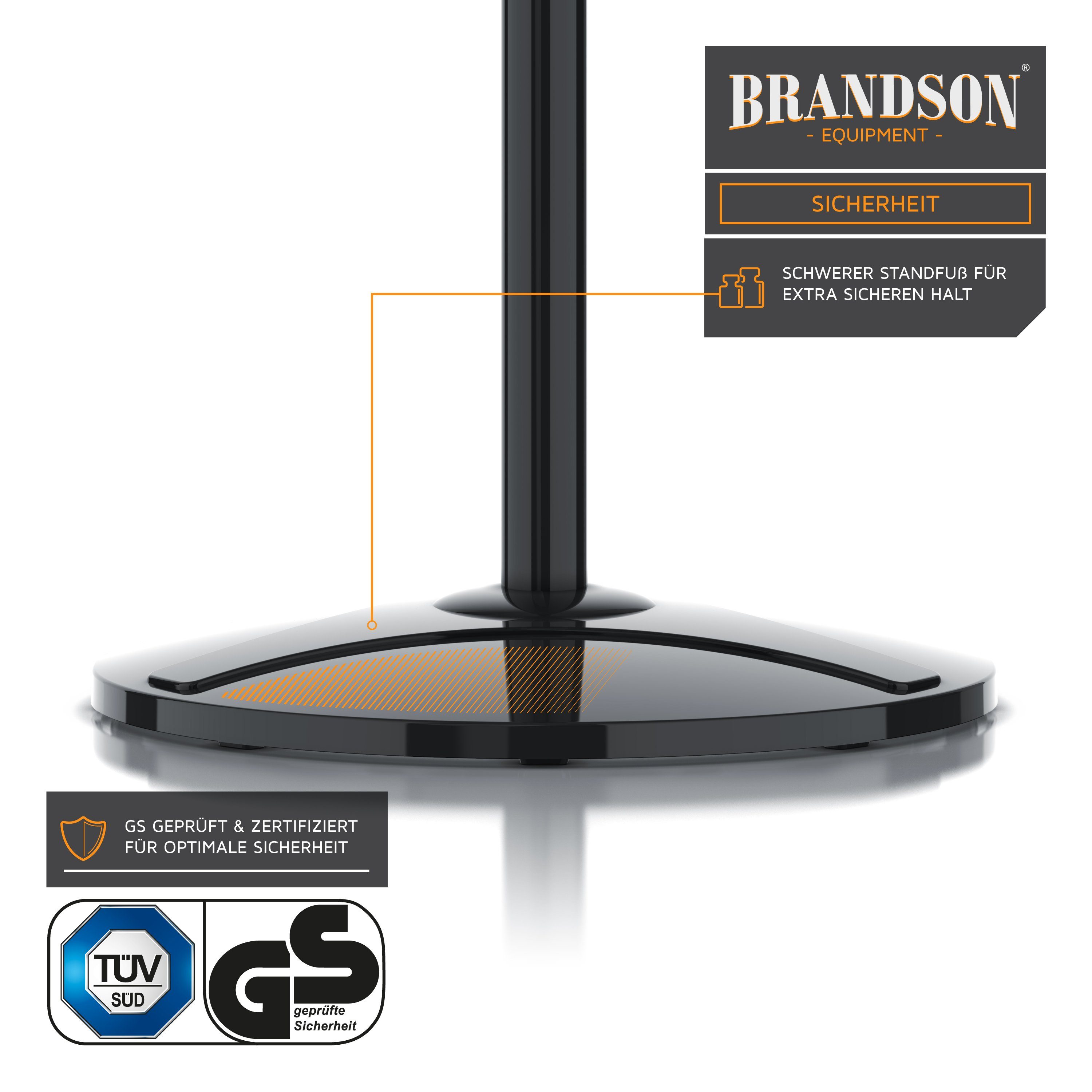 Brandson Standventilator, 45,5 cm Durchmesser, DC, leise, Fernbedienung, energiesparend, Oszillation, 25 Stufen