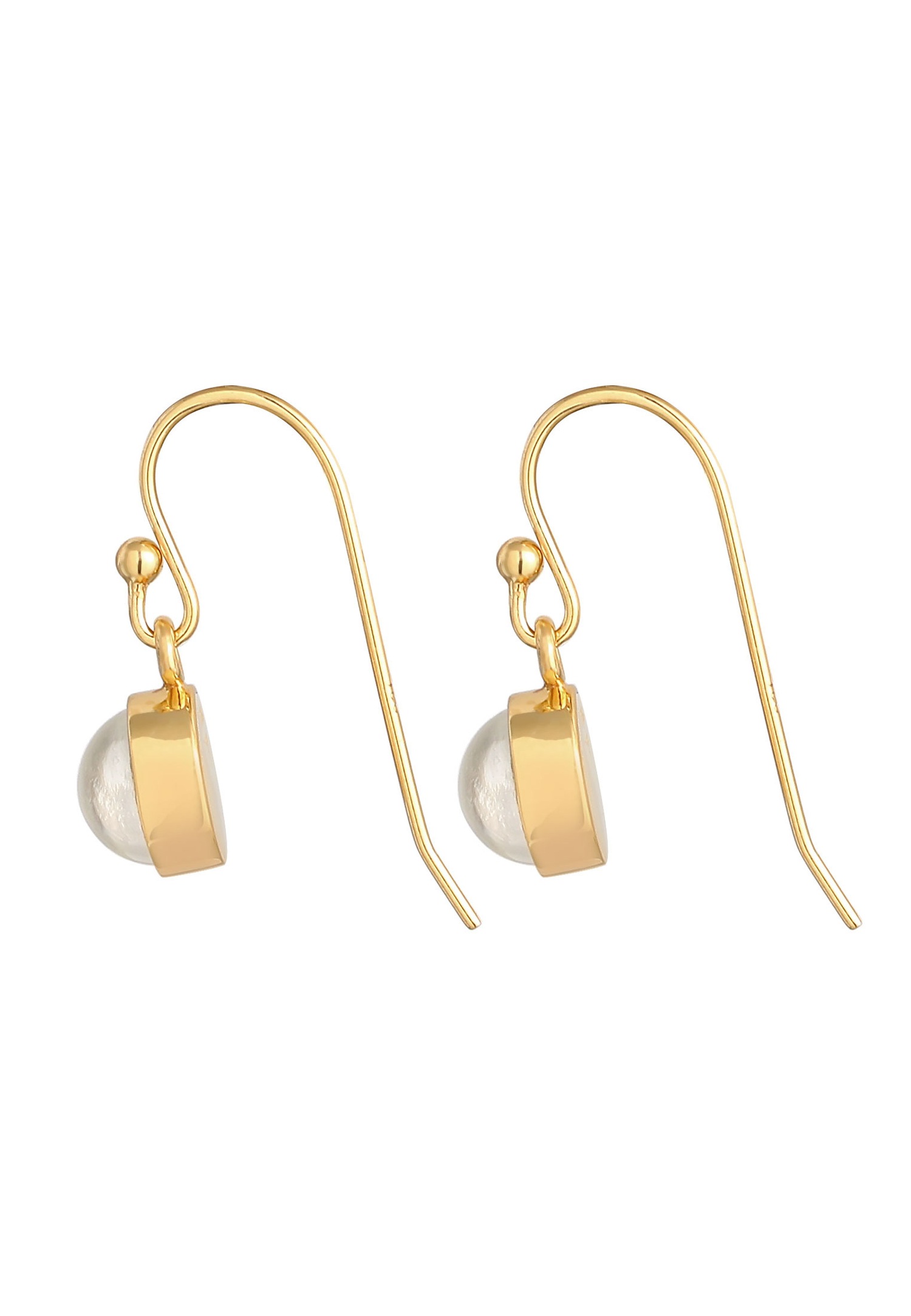 Orecchini da donna Elli, stile classico da blogger, con pietra di luna, in argento sterling 925 placcato oro.