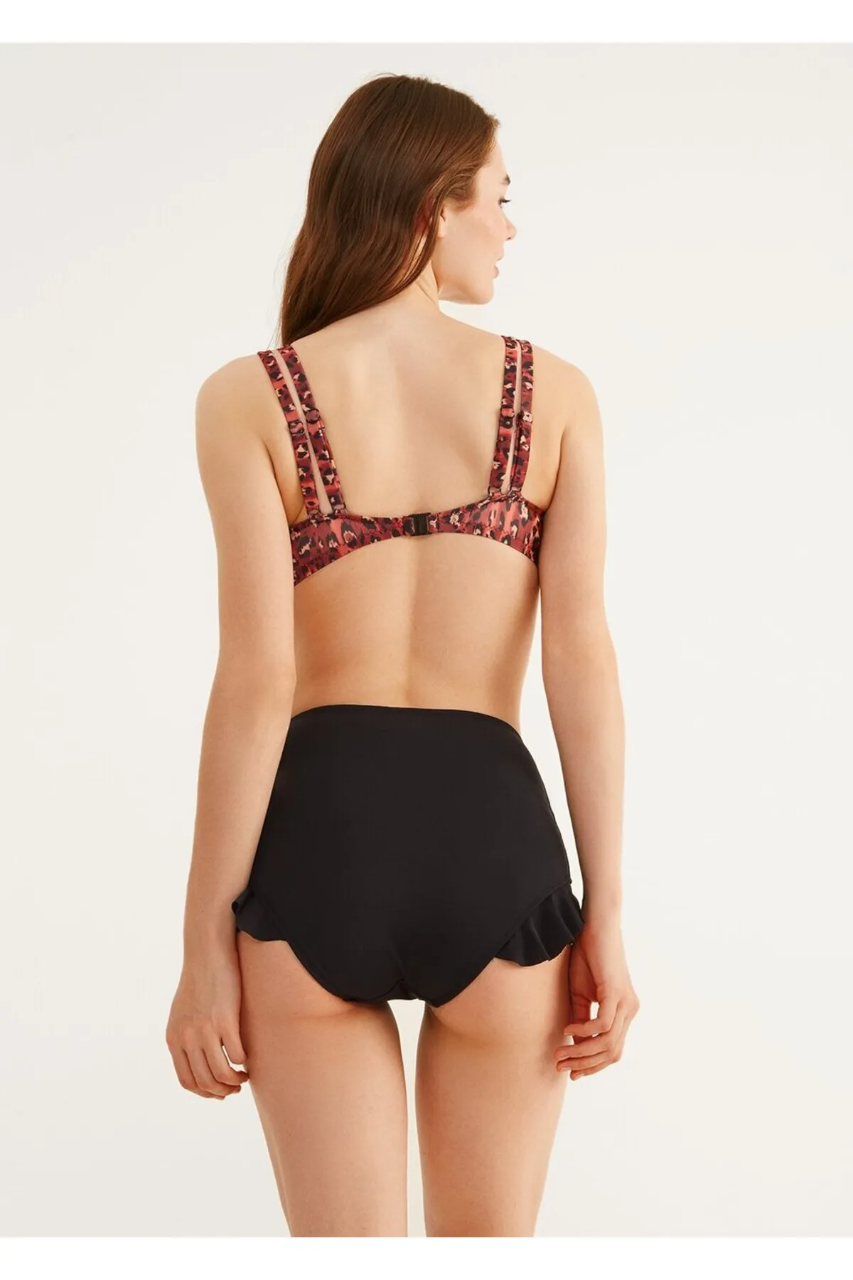 SUWEN  Rüschen-Bikinihose mit hoher Taille