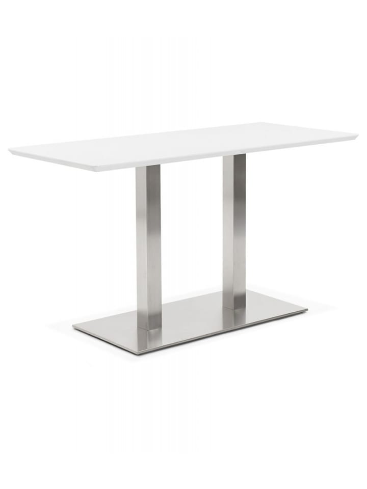 KADIMA DESIGN Esstisch Rechteckig Weiß MDF mit Stahlgestell | Moderner Stil in Weiß günstig kaufen