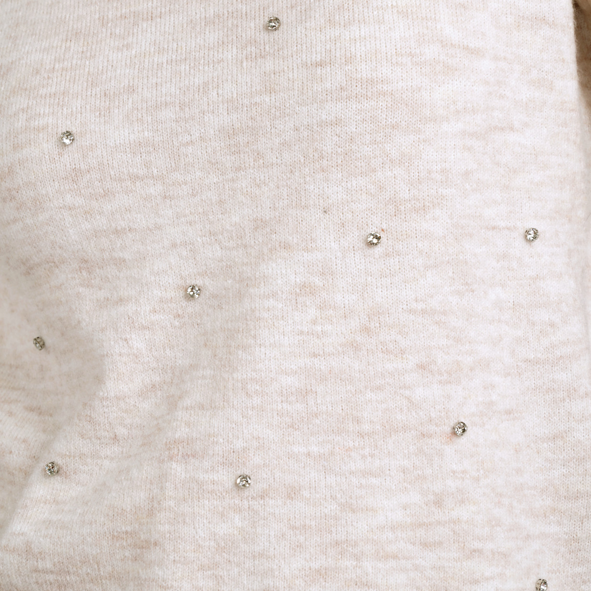 Damen Strickpullover mit Ziersteinen