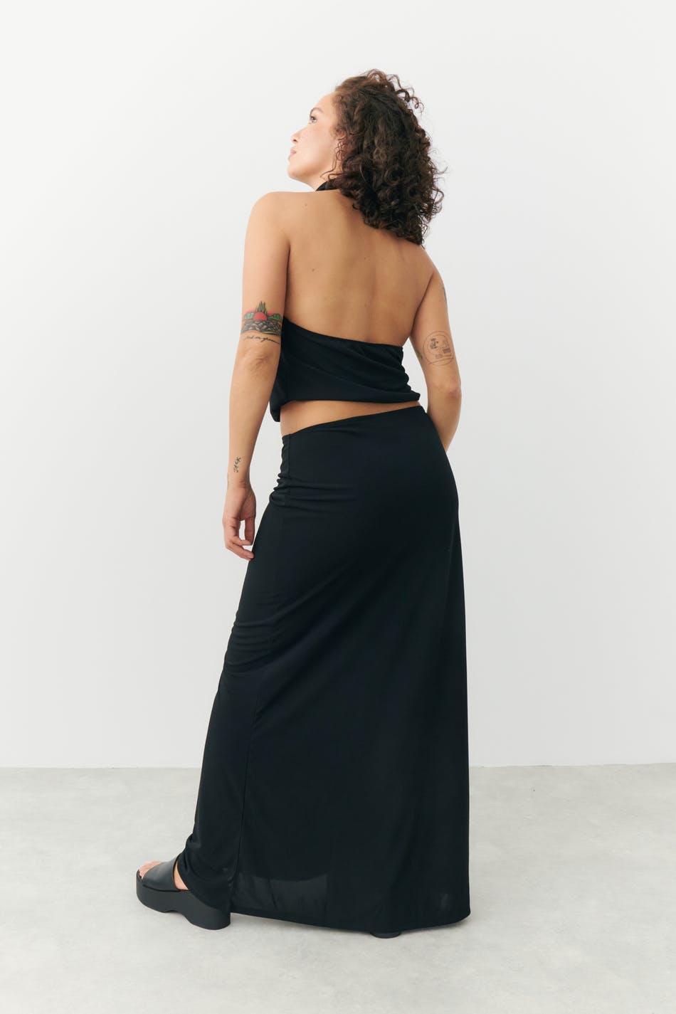 Low waist maxi skirt