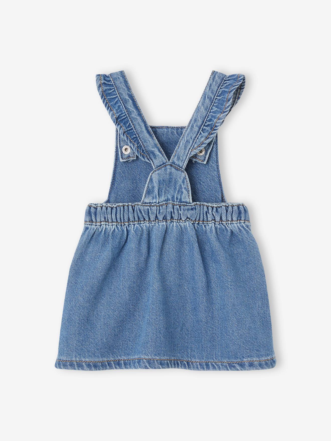 Vertbaudet Baby Jeans-Latzkleid Oeko-Tex - blue stone